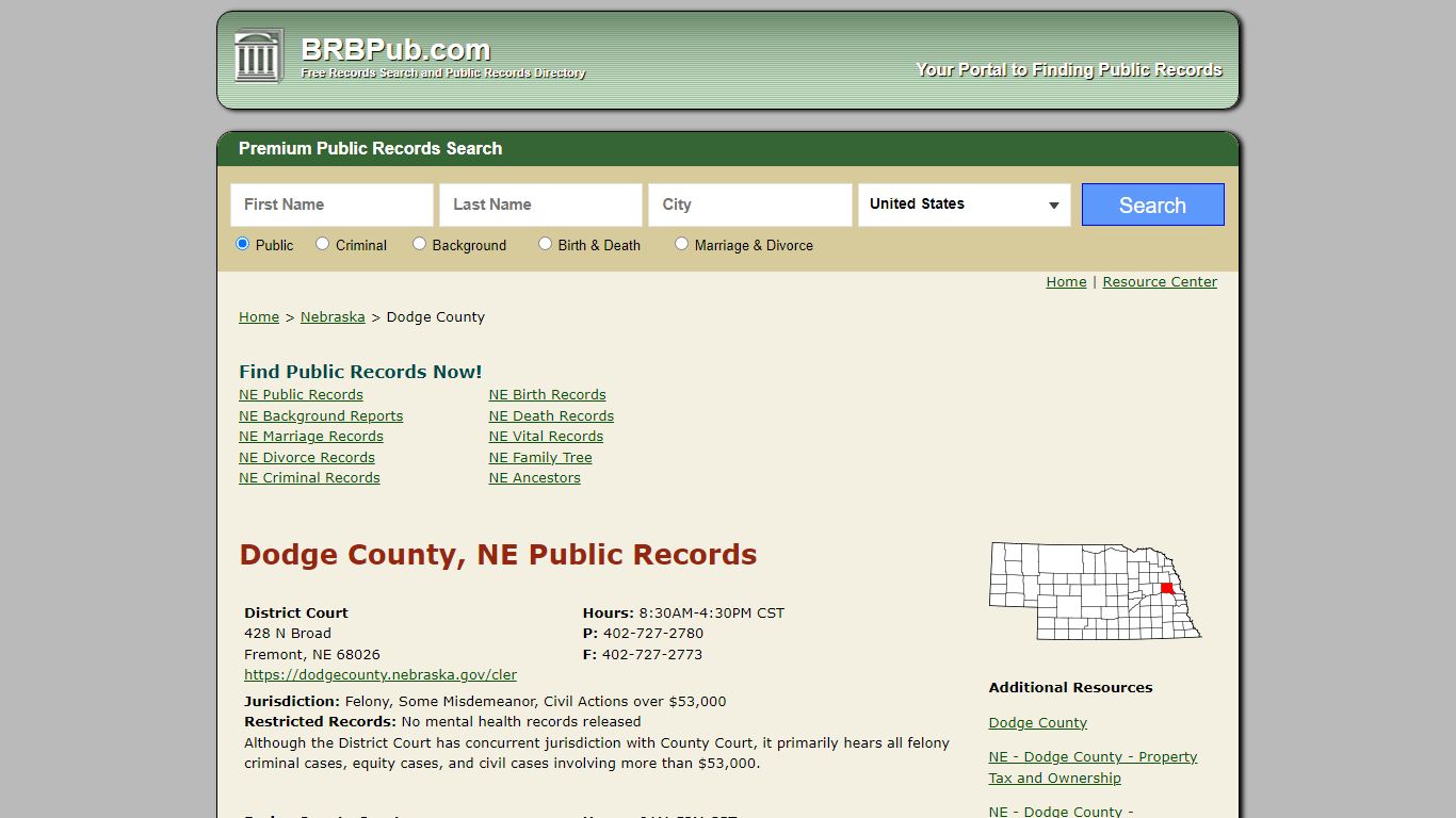 Dodge County Public Records | Search Nebraska Government Databases